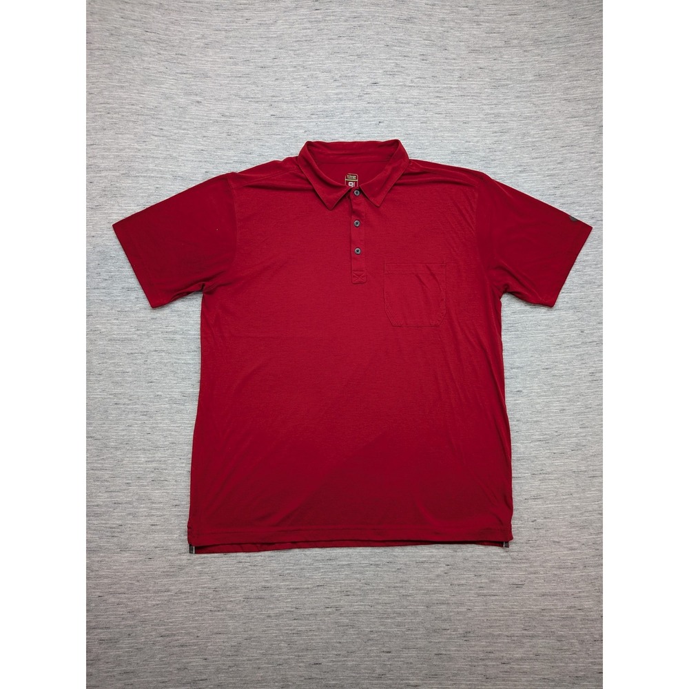 Stio Polo Shirt Pocket Casual Short Sleeve Red Extra Large XL‎ outdoors hiking